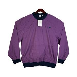 Undefeated Purple Pullover V-Neck Windbreaker Men’s XL Gingham Kangaroo Pocket